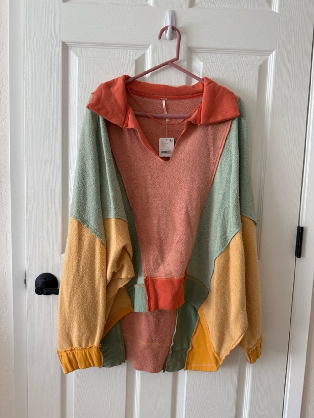 Free People Sidewalk colorblock Sweatshirt in Sunrise combo - Picture 5 of 11